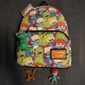 Nickelodeon Rugrats Backpack Purple w/3 Original Keychains
